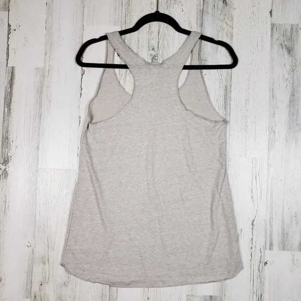 NWOT Over The Limit Apparel Oatmeal Racerback Tank Top Women's Size Medium